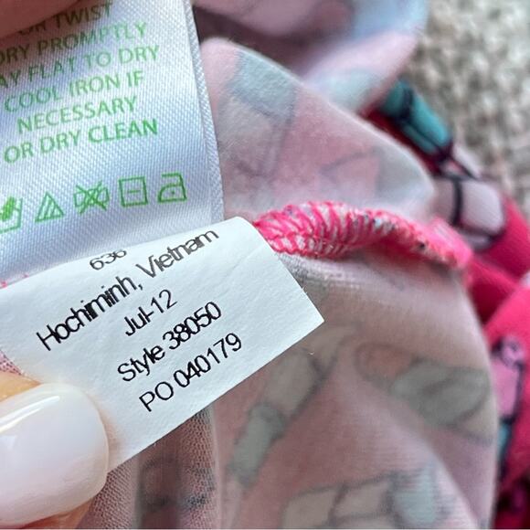 Lilly Pulitzer Arian Lipstick Print Short Sleeve Wrap Mini Dress Women’s Size XS - Picture 9 of 9